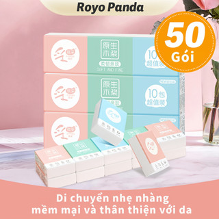 【50 gói ROYO PANDA Khăn Giấy Bỏ Túi CCHOICE Dòng Macaroon, 3 Lớp, 200x200mm, 50 Gói, Chuẩn GB/T 20808, Dùng Làm Khăn Mặt, Khăn Tay, Khăn Ăn