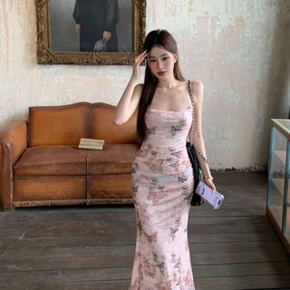 Váy treo nữ Alika in hình bướm phong cách Hàn Quốc gợi cảm dài dễ thương