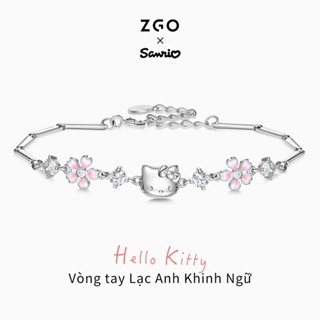 ZGO x Sanrio Hello Kitty Vòng Tay Nữ Bạc Anh Đào, Món Quà Sinh Nhật Dành Cho Nữ 6029