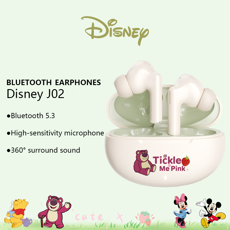 Tai nghe Bluetooth Disney J02 Tai nghe không dây Cảm ứng thông minh Chơi game Âm nhạc Chế độ kép Mic Bluetooth 5.3