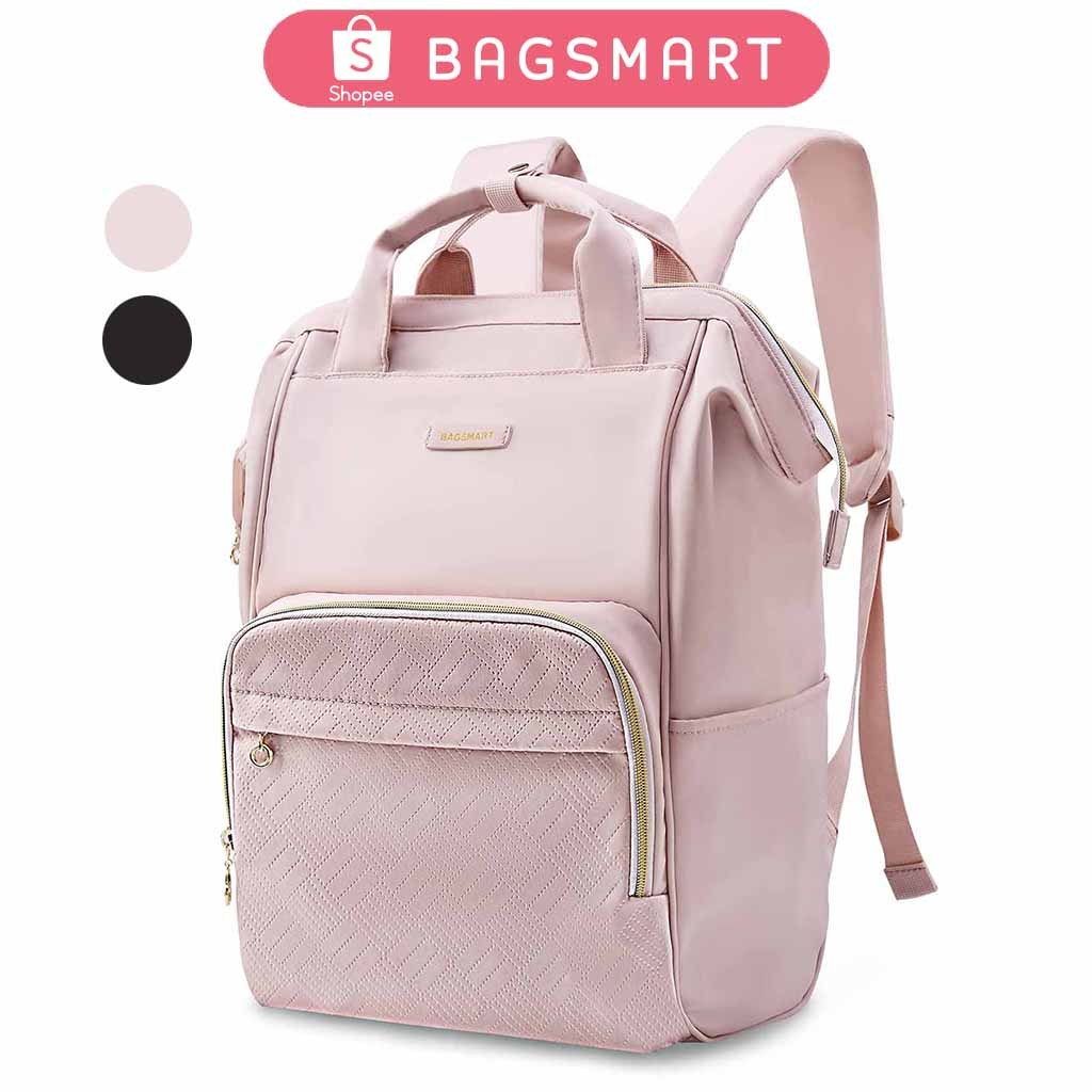 BAGSMART Balo đựng máy tính xách tay 15,6 inch dành cho nữ Balo du lịch Balo đi học đại học Unisex C
