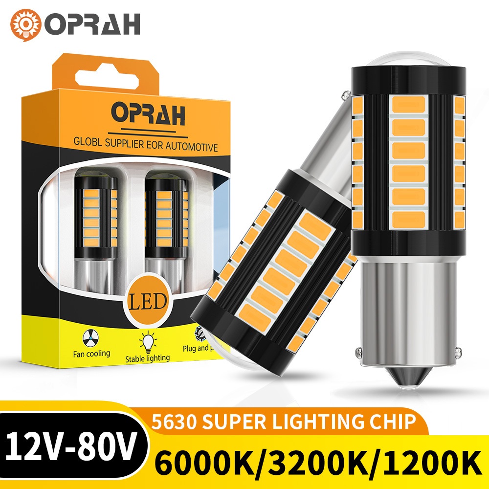 Oprah 2 Chiếc 1156 BA15S P21W 1156 BAU15S PY21W 1157 Bay15d T20 7440 7443 LED Tín Hiệu Biến Siêu Sáng 5630 33SMD Đèn LED Đuôi Phanh Đèn Đảo Chiều Bóng Đèn Ô Tô