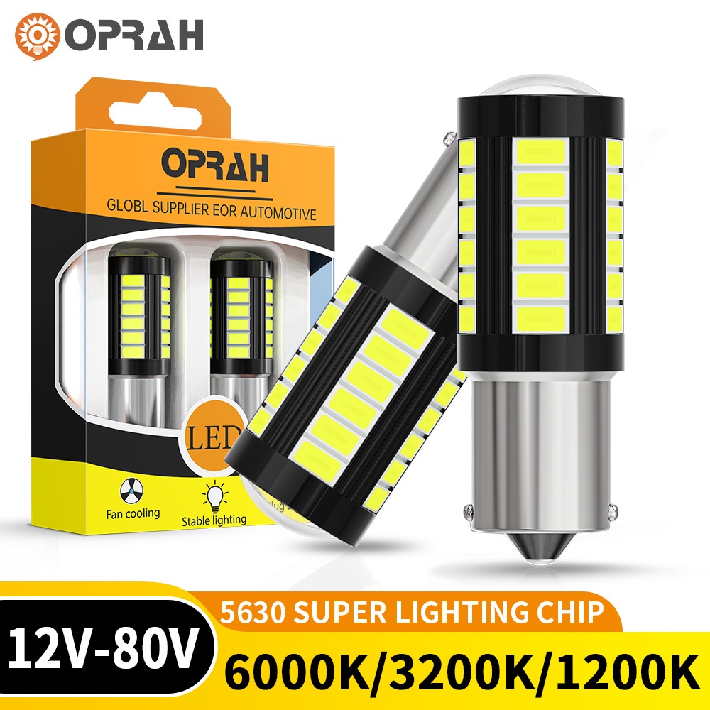 Oprah 2 Chiếc 1156 BA15S 1156 BAU15S 1157 Bay15d T20 7440 7443 LED Siêu Sáng Biến Tín Hiệu 5630 33SM