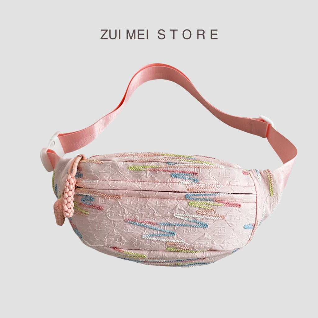 Túi đeo ngực nữ phiên bản Hàn Quốc Túi thời trang thêu Túi Messenger
