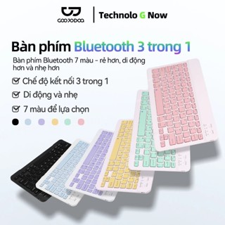 GOOJODOQ Bộ Bàn Phím Và Chuột Bluetooth Không Dây  Cho iPad Android Điện Thoại Laptop Máy Tính Bảng Nhỏ Mini Màu Tím