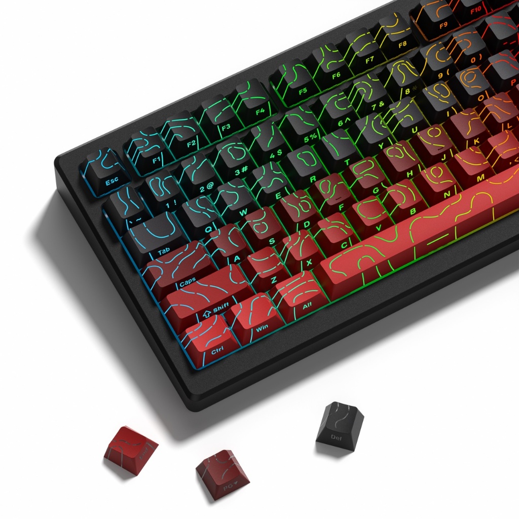 Womier 98 Phím Địa Hình Phiên Bản Mới Họa Tiết Shine-Through Cherry Profile Double Shot PBT Keycaps 