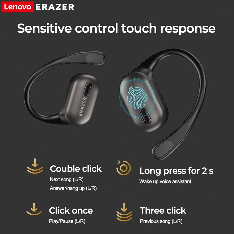 Lenovo ERAZZER XF38 Tai nghe bluetooth dịch  Bluetooth 5.4 Tai nghe chống nước thể thao âm thanh nổi  Màn hình cảm ứng thông minh LCD | BigBuy360 - bigbuy360.vn