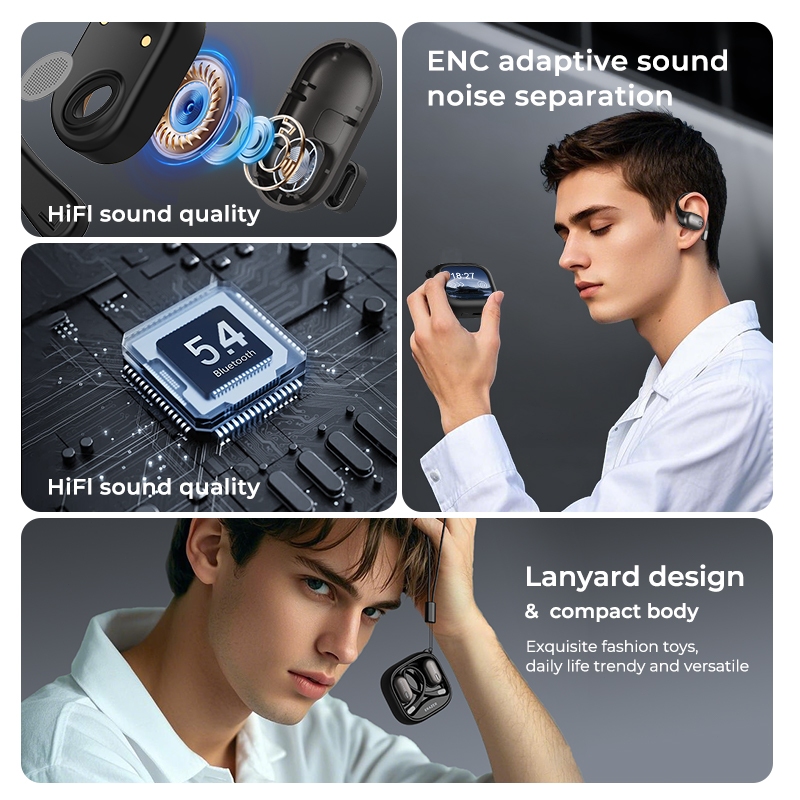 Lenovo ERAZZER XF38 Tai nghe bluetooth dịch  Bluetooth 5.4 Tai nghe chống nước thể thao âm thanh nổi  Màn hình cảm ứng thông minh LCD | BigBuy360 - bigbuy360.vn