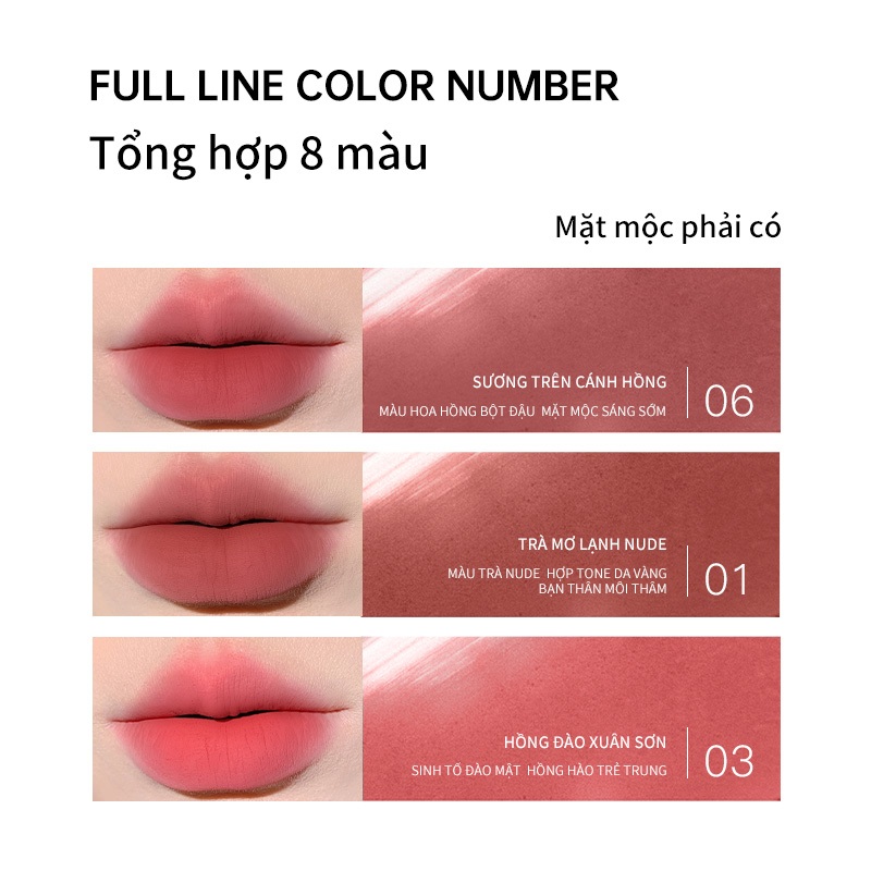 [Live Combo 2] Combo 2 son lì Mooekiss khóa màu, chất son mịn nhẹ môi, bảng 6 màu dễ phối makeup 3gx2 | BigBuy360 - bigbuy360.vn