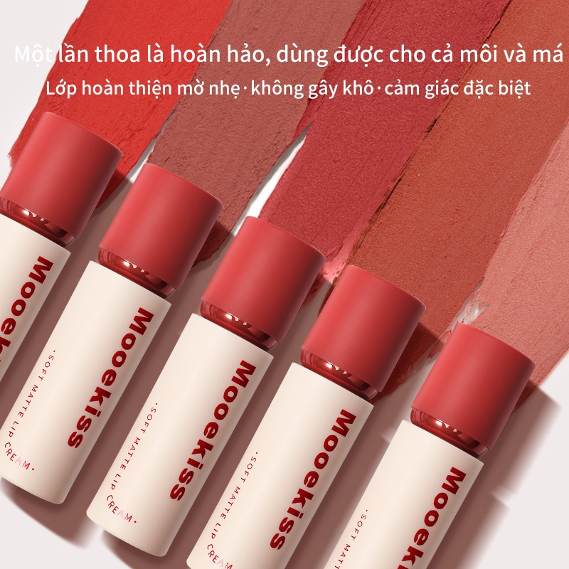 [Live Combo 2] Combo 2 son lì Mooekiss khóa màu, chất son mịn nhẹ môi, bảng 6 màu dễ phối makeup 3gx2 | BigBuy360 - bigbuy360.vn