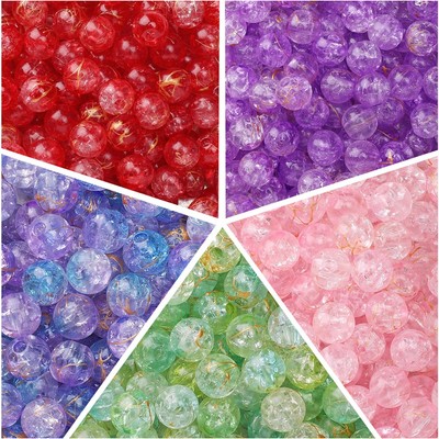 Beadia 8 / 10mm Acrylic Nứt Hai Màu Hạt DIY Vòng Tay Vòng Cổ Bông Tai Phụ Kiện Trang Sức 30-50 miếng