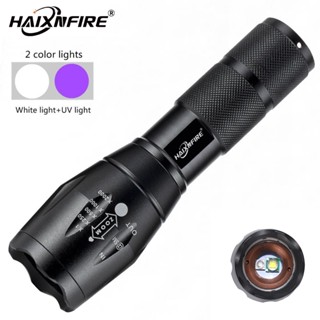 Đèn pin kép Haixnfire G700 hợp kim nhôm chống nước ánh sáng trắng 395nm UV