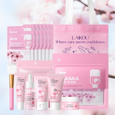 [Tất CẢ BẠN CẦN] Bộ sưu tập chăm sóc da LAIKOU Sakura Radiance Nuôi dưỡng da phát sáng với túi quà tặng