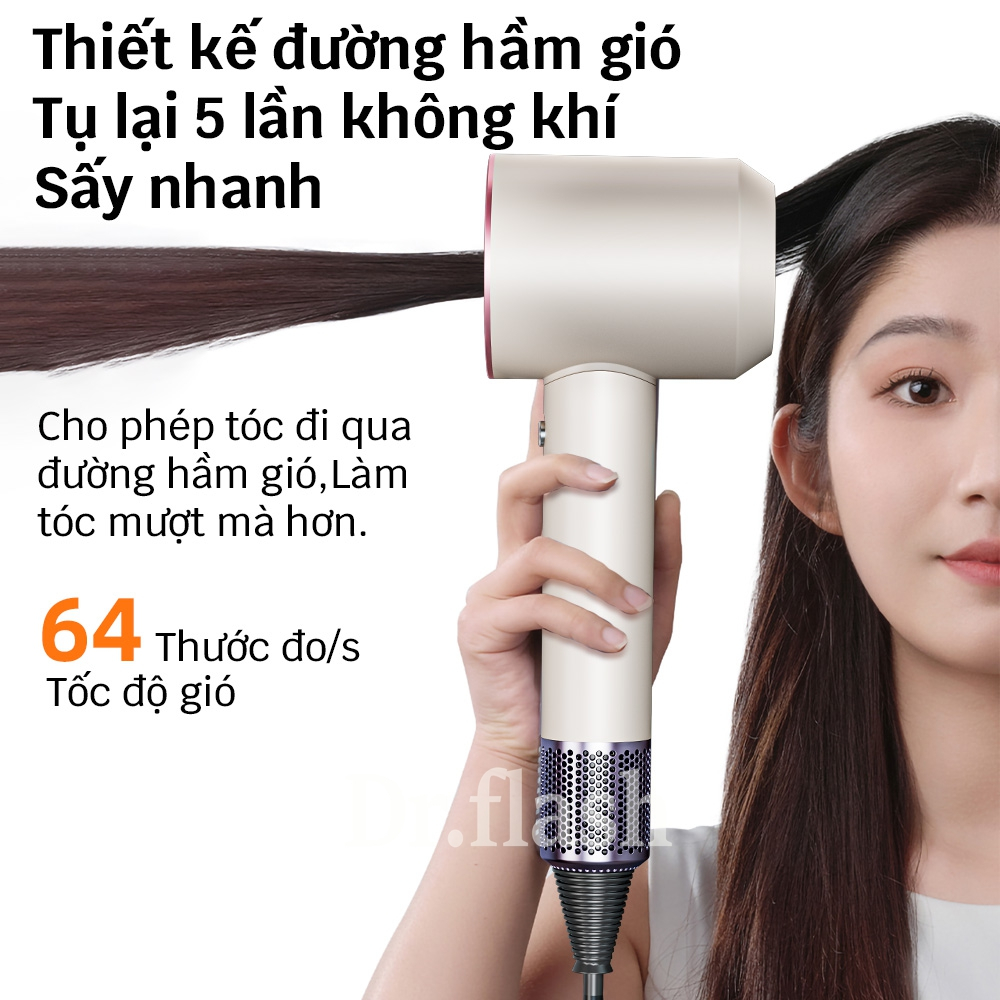 Dr Flash Máy Sấy Tóc 1 tỷ ion âm，Công suất cao, sấy khô nhanh/chăm sóc tóc - Màu hồng | BigBuy360 - bigbuy360.vn