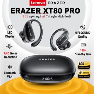 Lenovo ERAZER XT80 Pro Tai nghe dịch AI Tai nghe Bluetooth 5.4 ANC Chức năng giảm tiếng ồn tự động Tai nghe thể thao HIFI Trò chơi âm nhạc Độ trễ thấp tai nghe không dây