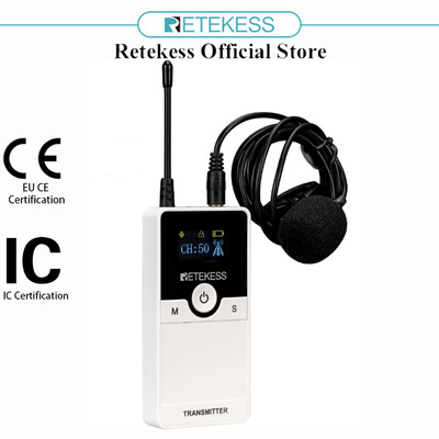 Retekess TT116 Bộ thu và phát đơn đồng bộ không dây di động Giảm tiếng ồn cho chuyến tham quan nhà máy Chuyến du lịch Umrah Hành hương