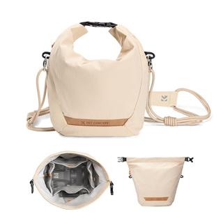 K & F Concept túi đựng máy ảnh nhỏ đeo chéo nhẹ, lót bên trong bảo vệ, đa năng, màu be/đen/cam
