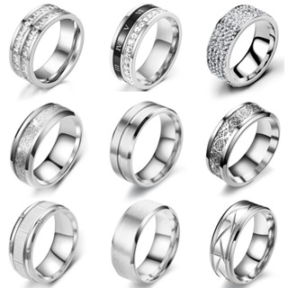 mùa hè Nhẫn Thép Titan Thiết Kế Đơn Giản Thanh Lịch Cho Nam