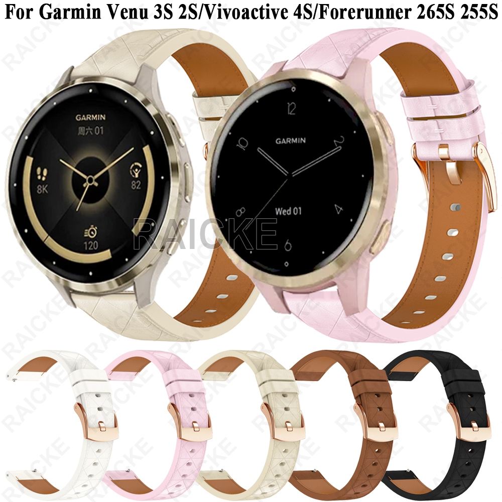 Dây đeo thay thế dây da cao cấp cho Garmin Forerunner 265S / 265S Music / 255S / Venu 4 41mm / Venu 