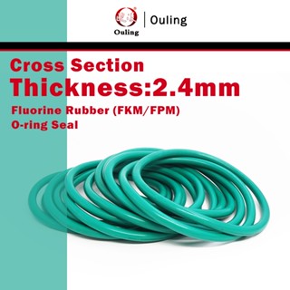 Ouling CS2.4mm Vòng chữ O ID2.6-145.2 OD7-150mm Màu xanh lá cây FKM Fluorine Cao su FPM Vòng niêm phong Fluororubber Mặc áp suất dầu Chống ăn mòn