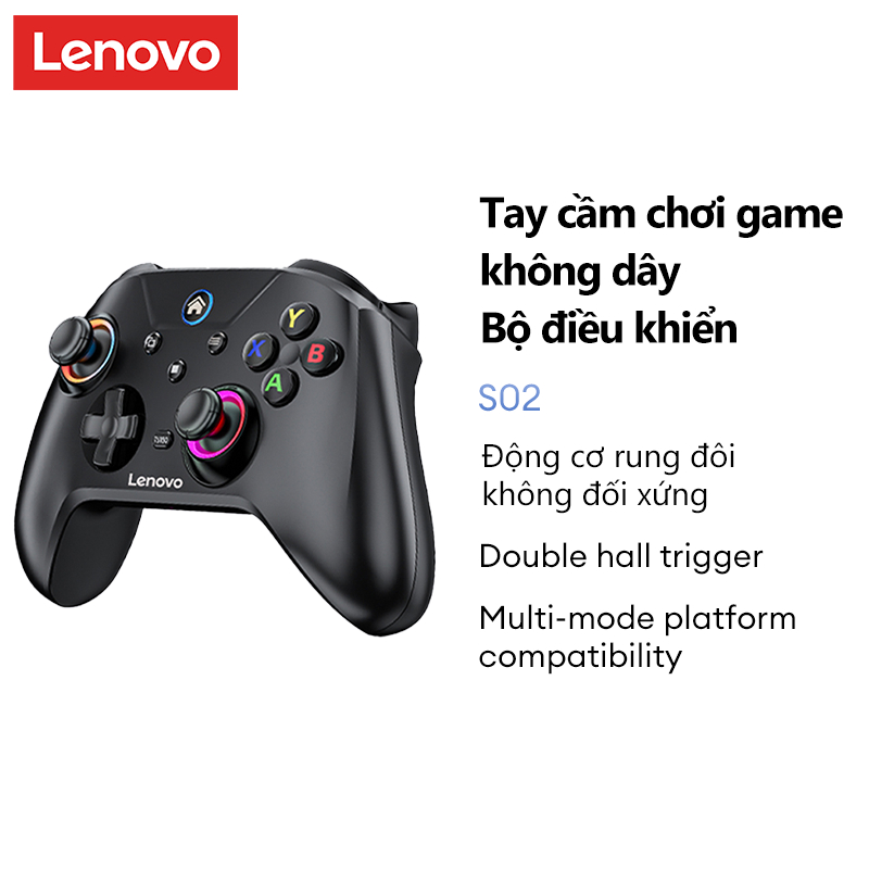 Bộ điều khiển Bluetooth Lenovo S02 Bộ điều khiển tay cầm chơi game không dây 2.4G cho phụ kiện chuyển đổi cần điều khiển cho TV / Android / IOS / PC