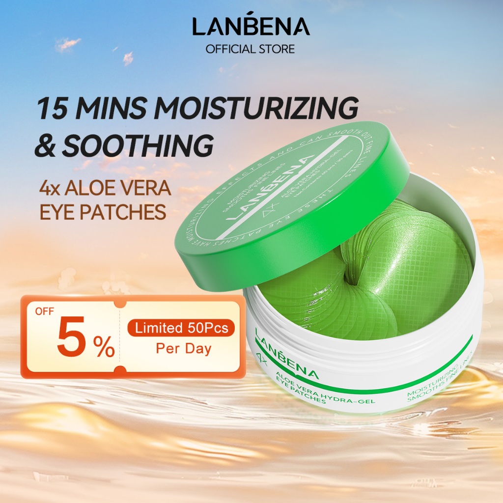LANBENA Eye Patch Dark Circle Removal Under Eye Mask Hydrating Aloe Vera Gel Eye Mask Relieve Puffin
