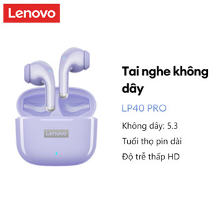 Tai nghe Lenovo LP40 ProTWS Tai nghe Bluetooth Tai nghe thể thao không dây Tai nghe giảm tiếng ồn Điều khiển cảm ứng 250mAH HD Stereo Tai nghe chơi game có độ trễ thấp Bluetooth 5.3