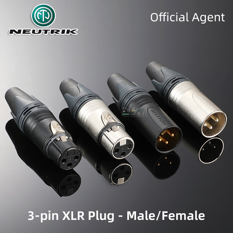 Neutrik 3 Pin XLR Cắm Micro Đầu Nối Cáp Âm Thanh NC3MXX NC3MXX-B NC3FXX NC3FXX-B Nam Nữ Vàng / Bạc M