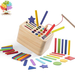 Giáo Dục Cho Bé Đa Năng Phân Loại Hộp montessori Giáo Dục Sớm Gỗ Dính Hình Màu Hộp Đựng Đồng Xu Đồ Chơi Bằng Gỗ