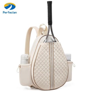 Perfeclan Túi Tennis Quilted Tennis Đeo Ngang Ba Lô Chuyên Nghiệp Đựng Bình Nước Ngoài Trời Túi Thể Thao Cầu Lông Vợt Túi