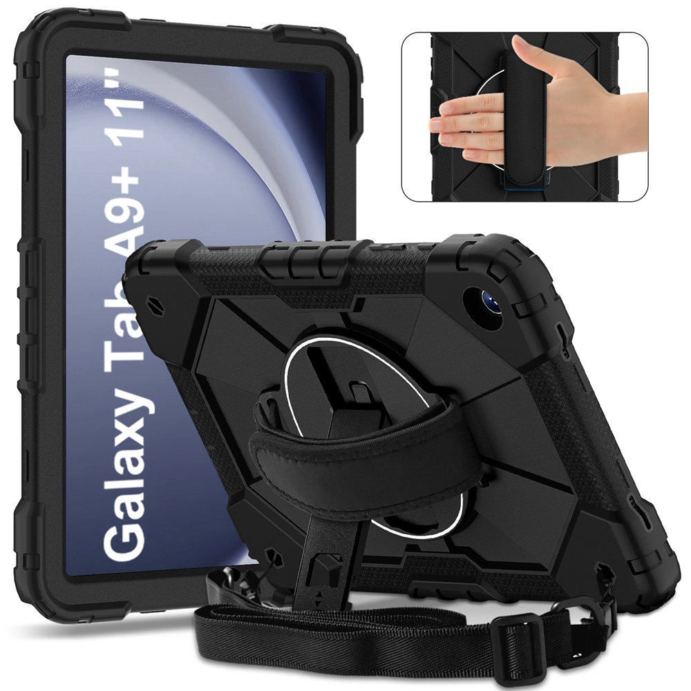 Dành Cho Samsung Galaxy Tab A9 A11 Plus A9 + A11 + 2023 2025 SM-X110 SM-X133 SM-X135 SM-X210 SM-X216 SM-X230 SM-X236 Ốp Lưng Silicon An Toàn Cho Trẻ Em PC Chống Sốc Dây Đeo Vai Đứng