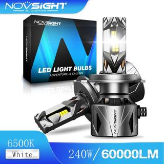  2 Gói Novsight 240W 60000LM 6500K N97 Trắng Ô Tô H4 H7 H11 9005 9006 Đèn Pha LED Bên Ngoài Trình Điều Khiển 6500K Tích Hợp Đèn Pha Ô Tô 