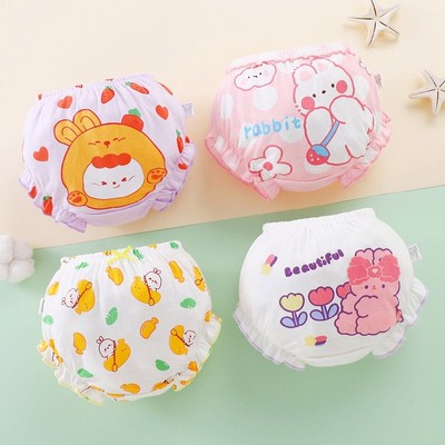 Adabaobao® ᵛⁿ Bé Gái Cotton Quần Lót Trẻ Em Quần Short Trẻ Em Quần Lót Bé Gái Tam Giác Lót Mềm Màu Đỏ Nhiều Màu Sắc Dễ Thương In 0-4Y