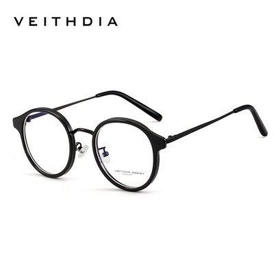 Veithdia Retro Nữ Chống Ánh Sáng Xanh Kính Khung Chống Tia UV Kính Mắt Kính Tròn V1239