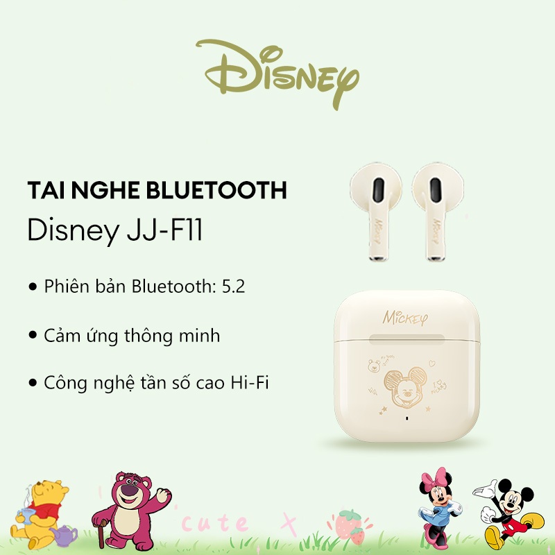 Tai nghe không dây bluetooth Disney F11 chống thấm nước giảm tiếng ồn tích hợp mi cờ rô phong cách thể thao