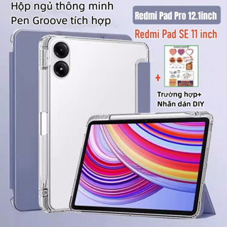 Ốp điện thoại Redmi Pad Pro 12.1 inch 5G POCO Pad 2024 có khe cắm bút Vỏ bảo vệ từ tính cho Redmi Pad Pro 12.1 inch có mặt sau trong suốt Xiaomi Redmi Pad