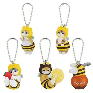  5 Cái   bộ 4cm Hoạt Hình Anime Mifusand Cá Mập Mèo Móc Chìa Khóa Hạt Dây Xích Ong Mật Động Vật Q Phiên Bản PVC Nhân Vật Hành Động Mô Hình Đồ Chơi Búp Bê 