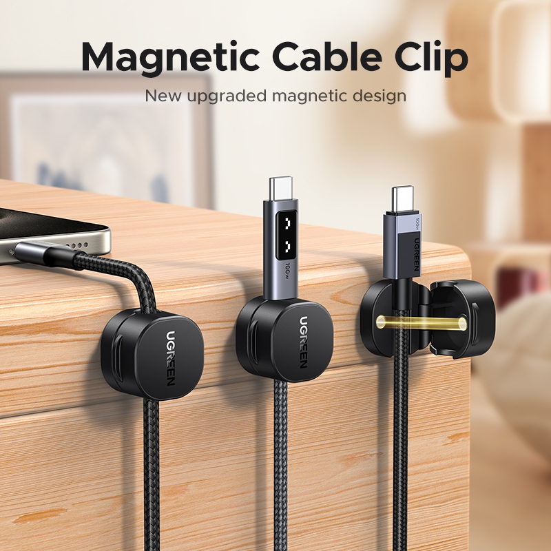 [Không có cáp] Khóa quản lý cáp từ tính UGREEN 3 gói / 6 gói Chất liệu nhựa màu đen | BigBuy360 - bigbuy360.vn
