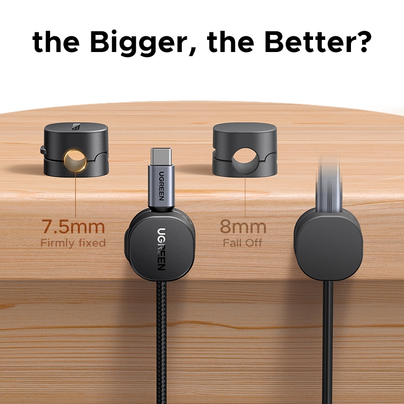 [Không có cáp] Khóa quản lý cáp từ tính UGREEN 3 gói / 6 gói Chất liệu nhựa màu đen | BigBuy360 - bigbuy360.vn