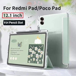 Ốp Lưng Cho Xiaomi Redmi Pad Pro 12.1 inch Với Bút Chì Đựng Máy Tính Bảng Dành Cho Redmi Pad SE 11 inch Redmi Pad 10.61 inch