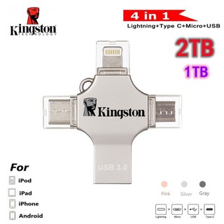2TB USB 3.0 Ổ đĩa flash 4 trong 1 kim loại 1TB Otg Pendrive USB flash cho thiết bị lưu trữ ngoài PC Android