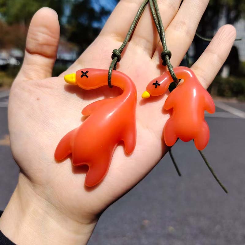 Móc khóa đổi màu UV Mặt dây chuyền vịt rang đổi ánh sáng