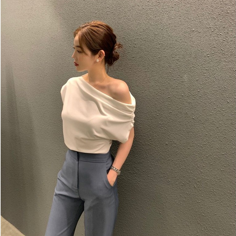 【WJZ】Áo thun tay ngắn hở vai rộng rãi cho nữ【P13】 | BigBuy360 - bigbuy360.vn