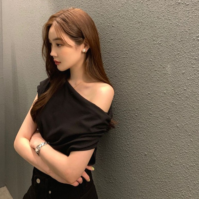 【WJZ】Áo thun tay ngắn hở vai rộng rãi cho nữ【P13】 | BigBuy360 - bigbuy360.vn