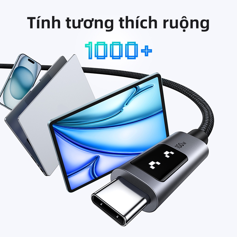 Cáp sạc nhanh UGREEN Uno 100W Type C E-Marker cho iPhone 16 Pro Max cho iPhone 15 Series Samsung S24 S23 Ultra iPad Pro Macbook | BigBuy360 - bigbuy360.vn