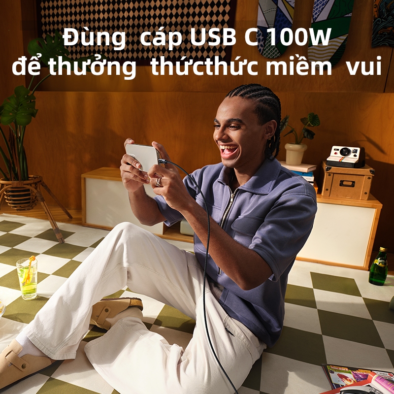 Cáp sạc nhanh UGREEN Uno 100W Type C E-Marker cho iPhone 16 Pro Max cho iPhone 15 Series Samsung S24 S23 Ultra iPad Pro Macbook | BigBuy360 - bigbuy360.vn