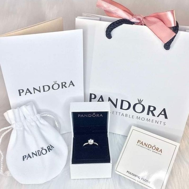 Nhẫn hứa Pandora kèm hộp và túi giấy