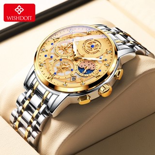 ZUNPAI Đồng hồ chính hãng dành cho nam thạch anh bằng thép không gỉ chống nước