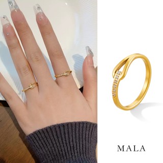 Nhẫn MAYEBE LAVEND Zircon bằng thép không gỉ trồng vàng 18K Nhẫn đôi bằng thép titan