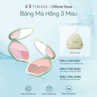TIMAGE Bảng Phấn Má Hồng 3 Màu Highlighter Contour 3in1, Màu Tăng Dung Tích, Màu Thu Nhỏ 13g